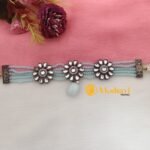 Sky Blue Beads Mala Choker Set - Image 2