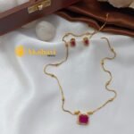 Cubic Rice Ball Chain Short Neck Set