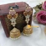 Designer Floral Pink & Mint Green Kundan Choker Se - Image 3