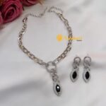 Eye Designer AD Silver Polish Short Neck Set - Image 5