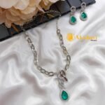 Thilak Designer AD Silver Polish Short Neck