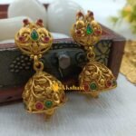 Lakshmi Coin and Peacock Short Neck Set Matte Fini - Image 2