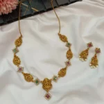 Lakshmi with Peacock Motiffs Short Neck Set