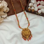 Lakshmi Pendant with Amla Ball and Coral Short Neckset