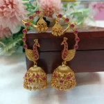 Floral Peacock Jhumka