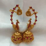 Floral Peacock Jhumka - Image 3
