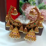 Matt Fish Cuff Jhumka - Image 3