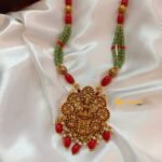 Coral Lakshmi with 3 Layer Beads Chain with Amla B - Image 3