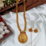 Lakshmi with Rudraksha 2 Layer Long Neck Set