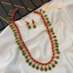 Coral Thilak Long Neck Set