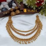 Antique Lakshmi With Golden Balls 3 Layer Necklace