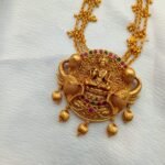 Gajalakshmi Pendant with 3 Layer Link Chain Short - Image 4