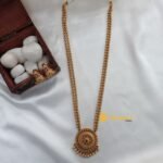 Antique Floral Pendant with 2 layer Ball Chain Lon