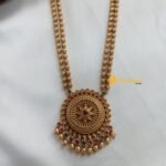 Antique Floral Pendant with 2 layer Ball Chain Lon - Image 4