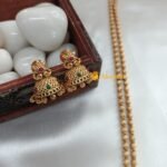 Antique Floral Pendant with 2 layer Ball Chain Lon - Image 3