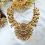 Antique Lakshmi Peacock  Floral Short Neck Set - Image 2