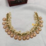 Lakshmi with Pearls Short Neck Set - Image 3