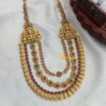 Lakshmi Mugappu 3 Layer Long Neck Set - Image 3