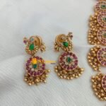 Antique Lakshmi Peacock Long Neck Set - Image 2