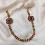 Floral Ruby and Green Short Neck Set - Image 2