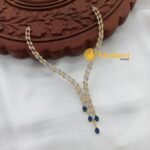 Zircon Designer Blue Diamond Look Short Neck Set - Image 3