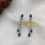 Zircon Designer Blue Diamond Look Short Neck Set - Image 2