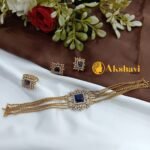 Cubic Choker Set with Finger ring - Image 2