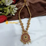 2in1 Floral Chakra and Peacock Amla Mala Short Nec - Image 2