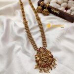 Lakshmi with Peacock Long Neck Set