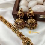 Lakshmi with Peacock Long Neck Set - Image 2