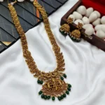 Antique Glorious Lakshmi Peacock Long Neck Set