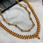 Antique Mango Ruby & Green Stone Long Neck Set - Image 3