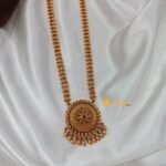 Antique Floral Pendant with 2 layer Ball Chain Lon - Image 2