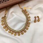 Antique Lakshmi Coin Multi Stone Short Neck Set