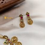 Antique Lakshmi Coin Multi Stone Short Neck Set - Image 3