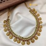 Antique Lakshmi Coin Multi Stone Short Neck Set - Image 2