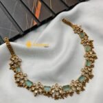 Mint Green Floral Short Neck Set - Image 2