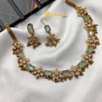 Mint Green Floral Short Neck Set