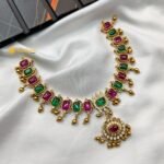 Cubic Ruby & Green Heritage Short Neck Set - Image 2