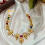 Navarathna Lakshmi Floral Short Neck Set - Image 3