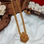 Peacock with Kundan Long Neck Set
