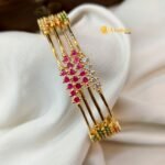 Fancy White Stone Pipe Bangles 2s - Image 3
