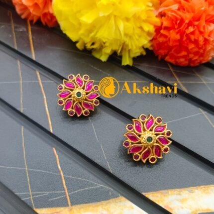 Antique Floral Earrings Screw Back