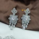 Rodium Floral AD Pearl Choker Set - Image 2