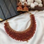Dark Pink Crystal Clusters Close Neck Set