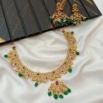 Peacock  Multi Mango Green Beads Short Neck Set