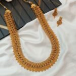 Matte Finish Lakshmi Coin Long Neck Set