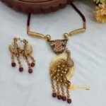 Peacock Meenakari Hasli Short Neck Set