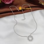 Zircon Round Pendant Set With Silver Chain and Scr - Image 3