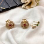 Peacock Interchangable Floral Earrings